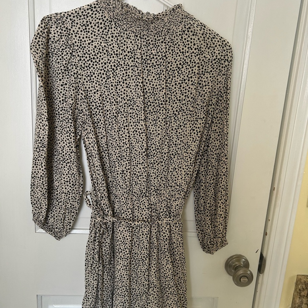 Elegant Black and White Polka Dot Dress